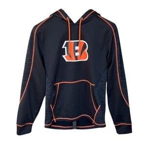 NFL Team Apparel Cincinnati Bengals Pullover Hooded Sweatshirt Hoodie Sweater M